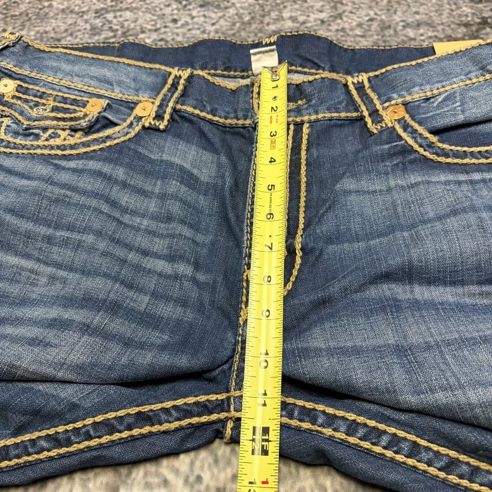 NWT True Religion Section Straight Jeans 44x34 Blue Contrast Stitch Flap Pockets